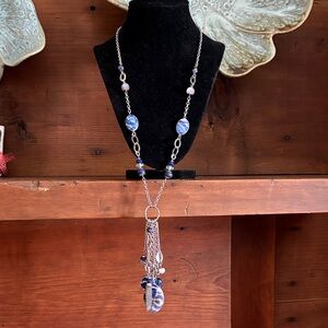 42” L Blue and Silver Ruby Rd Necklace